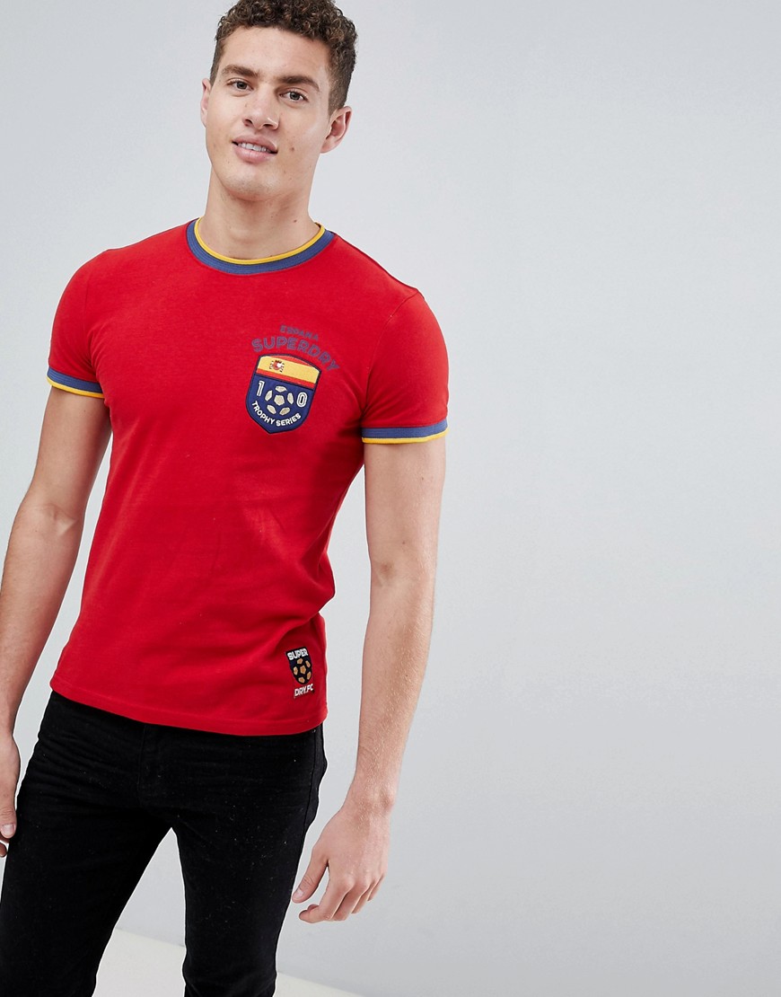 Superdry Spain Trophy Series - T-shirt rossa-Rosso