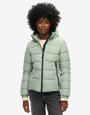 Superdry - Spirit Sports - Steppjacke in hellem Jadegrün mit Kapuze