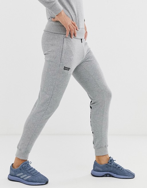 Superdry Sport co-ord side logo joggers in grey