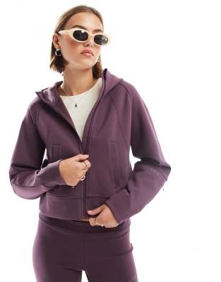 Superdry Sport - Funktions-Kapuzenjacke in rauchigem Auberginen-Lila mit lockerem Schnitt