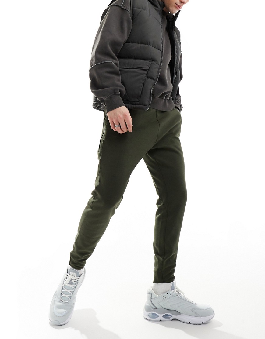 Superdry Sport tech tapered joggers in army khaki-Green