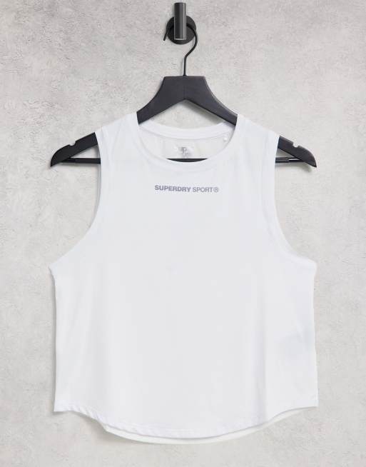Superdry Sport - Trainingshemd met logo in wit