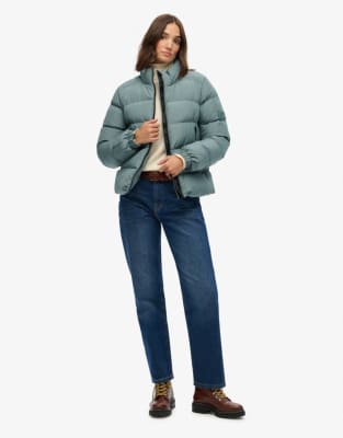 Superdry - Sportliche Pufferjacke in Goblinblau ohne Kapuze