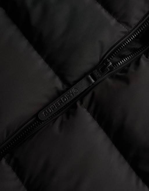 Superdry – Sportliche Steppjacke in Schwarz mit Kapuze, 5 von 7
