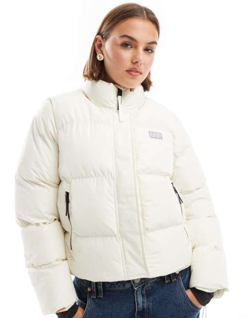 Superdry Sports Kurze Puffer Jacke in WollweiB ASOS