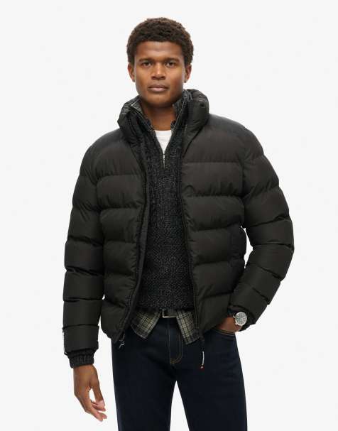 Superdry Sports puffer jacket in black - view 1