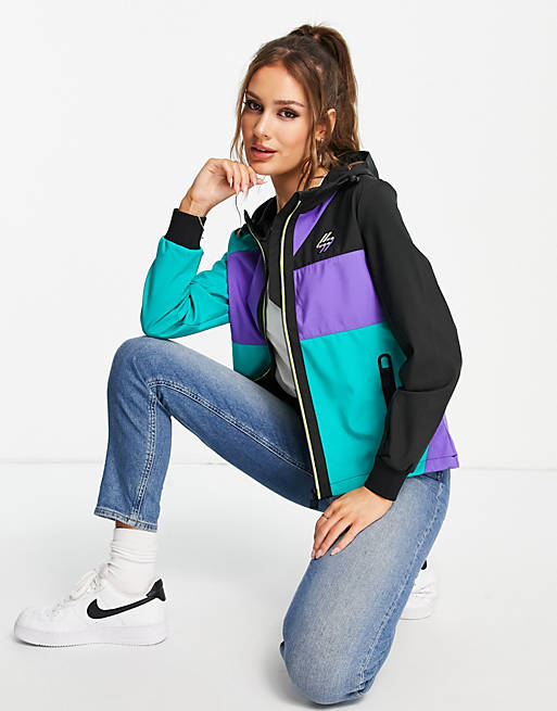 Superdry Sportstyle colourblock hooded jacket in multi