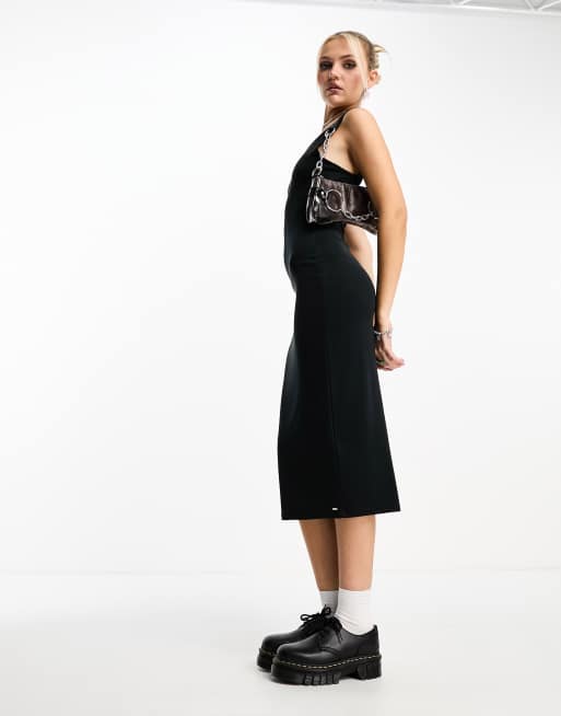 black short sleeve knit dress Black Short Sleeve Knit Welton Dress main image 1