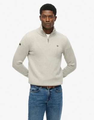 Superdry Grau Pull Aus Baumwolle Mit Stehkragen - Bild 5