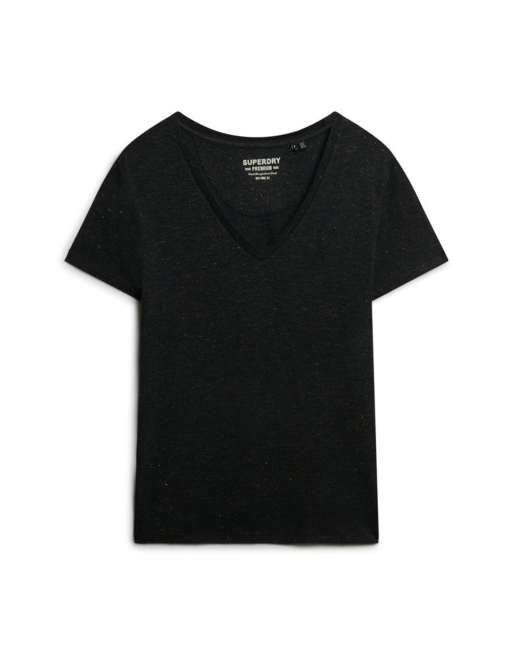 Superdry – Studios – Besticktes T-Shirt in Metallic-Schwarz mit Noppenstruktur, 6 von 6