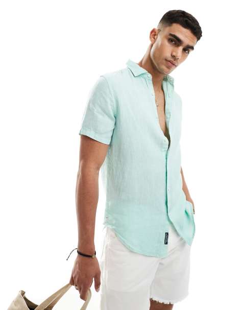 Superdry Studios casual linen shirt in spearmint light green - view 1