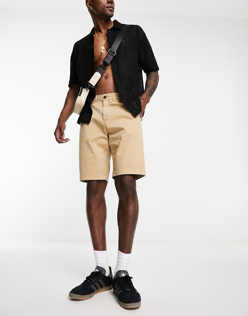 Superdry studios core chino shorts in beige-Neutral