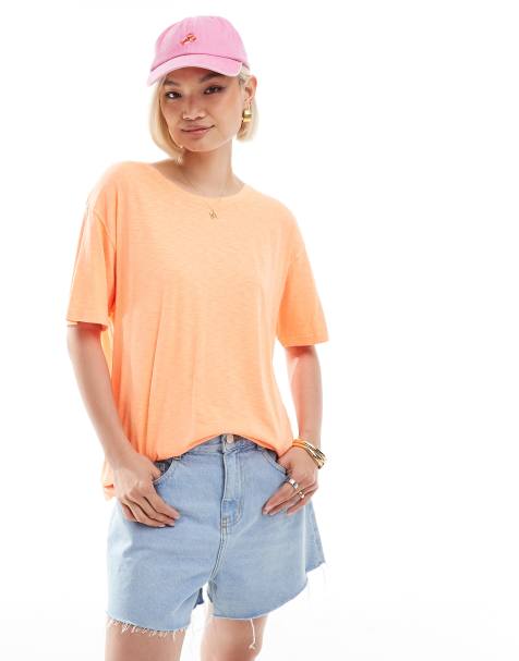 Superdry Studios dropped shoulder t-shirt in neon orange - view 1