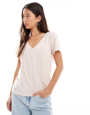 Superdry - Studios - Meliertes T-Shirt in einem blassen Malvenrosa mit Stickerei