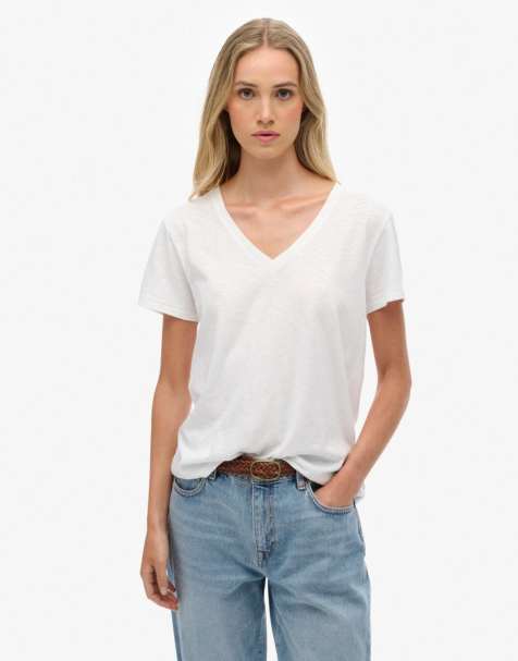 Superdry Studios slub embroidered t-shirt in optic - view 1