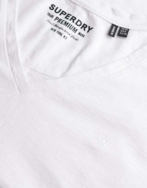 Superdry - Studios - T-shirt brodé en tissu flammé - Blanc optique, 5 de 6