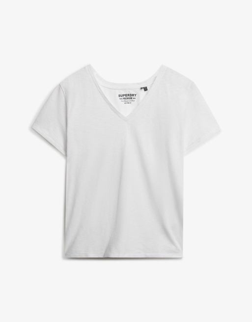 Superdry - Studios - T-shirt brodé en tissu flammé - Blanc optique, 6 de 6