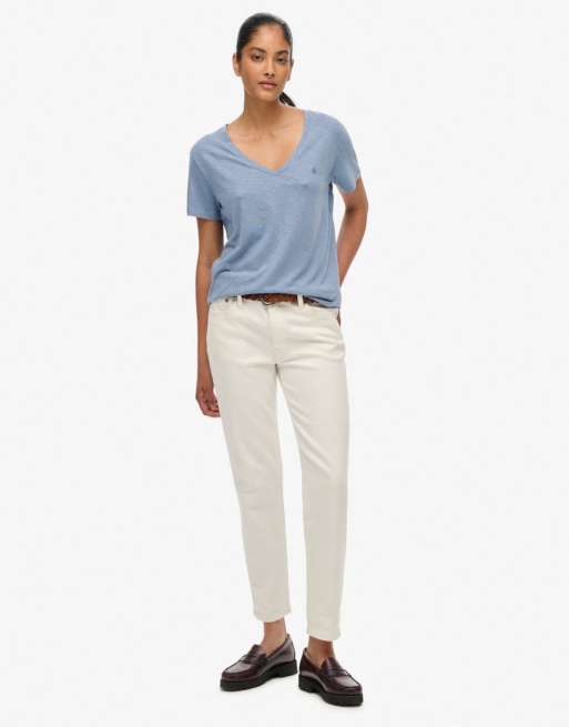 Superdry - Studios - T-shirt brodé en tissu flammé - Bleu, 4 de 4