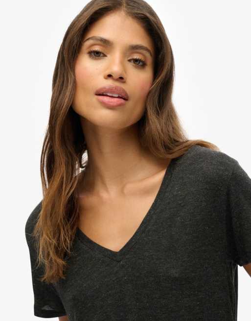 Superdry - Studios - T-shirt brodé en tissu flammé - Noir métallisé, 3 de 6