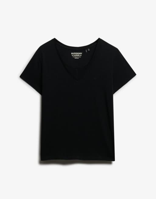 Superdry - Studios - T-shirt brodé en tissu flammé - Noir, 5 de 5