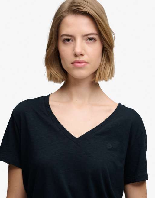 Superdry – Studios – T-Shirt in Eclipse-Marineblau mit melierter Optik, 3 von 6