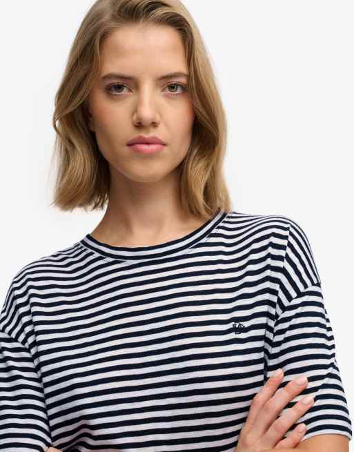 Superdry – Studios – T-Shirt in Optic/Schwarz gestreift mit Rundhalsausschnitt, 3 von 6