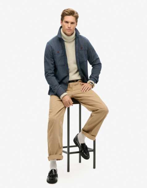 Superdry - Surchemise en denim rayé - Indigo - view 1
