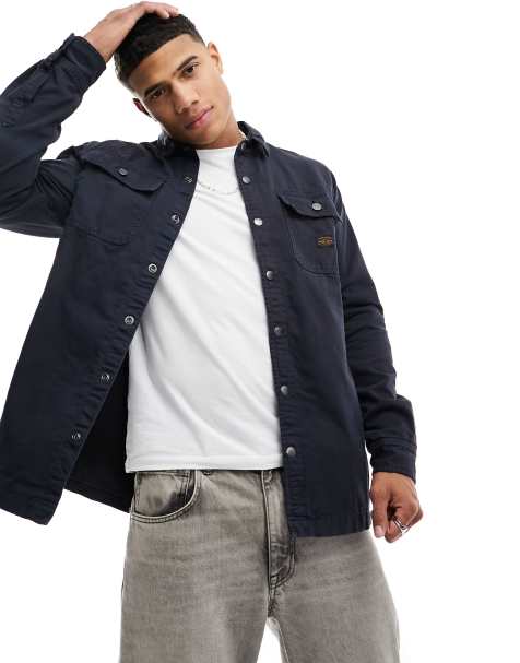 Superdry - Surchemise en toile style workwear - Bleu marine - view 1