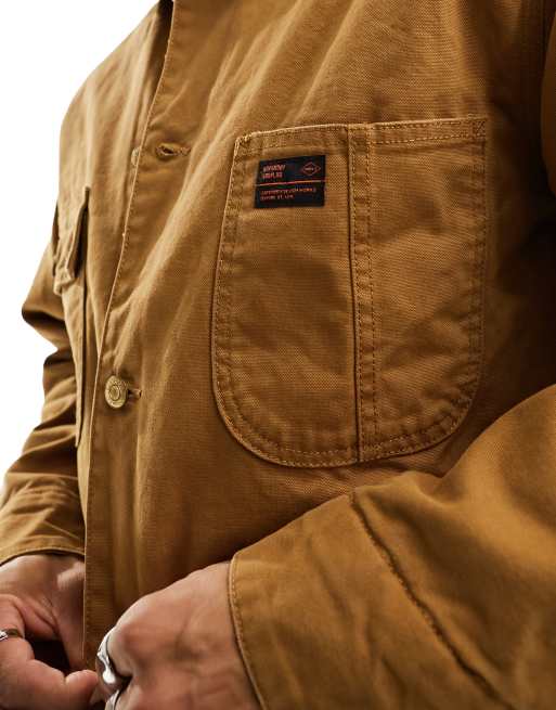 Men's Surplus Four Pocket Chore Jacket in Denim Co Tobacco Brown