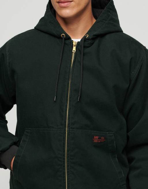 Superdry - Surplus - Bomber à capuche - Vert jetset
