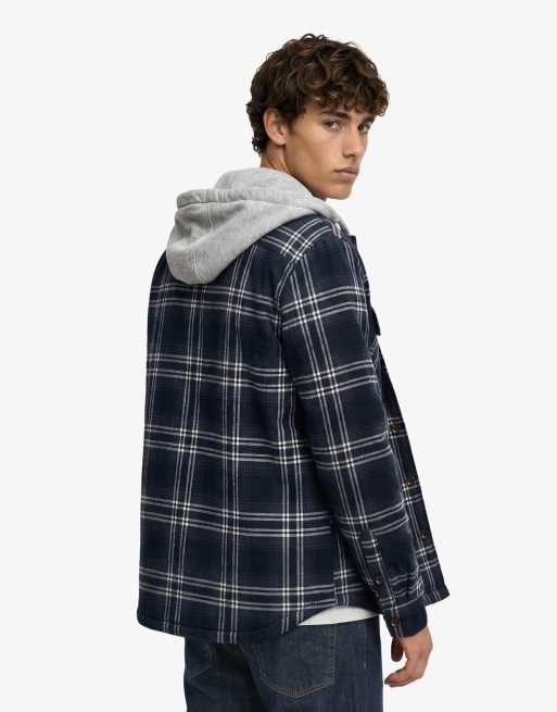 Superdry - Surplus - Chemise à carreaux et à capuche - Bleu marine, 3 de 6
