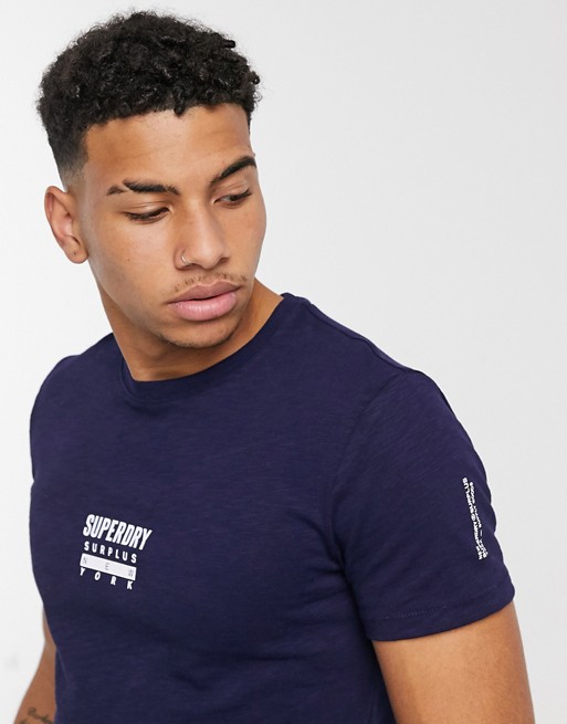 Superdry Surplus Goods classic graphic t-shirt in navy