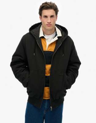 Superdry Schwarz Kapuzenjacke Canvas Surplus - Bild 3
