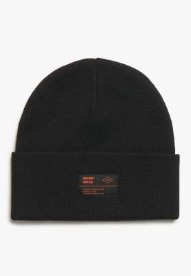 Superdry Surplus knitted beanie hat in black