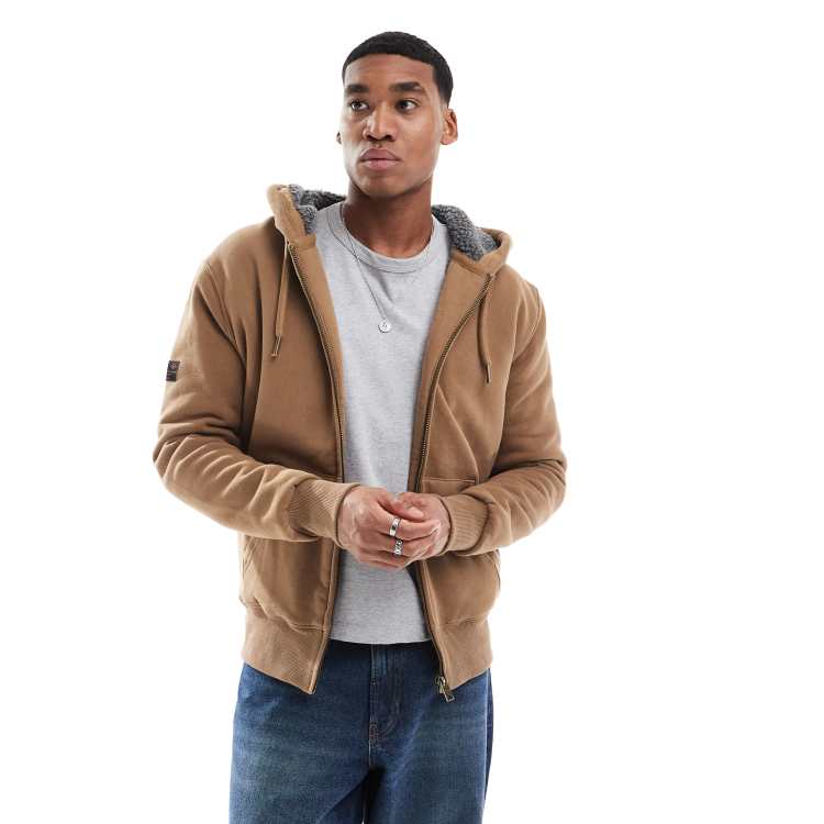 Sweat-shirt Ouvert Pour Homme En Chenille Avec Capuche Zippée Et Poches