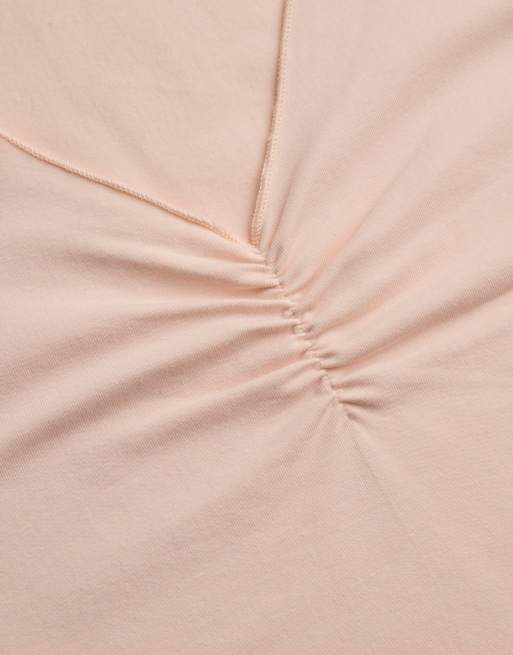 Superdry t-shirt crop col V froncé rose blush, 5 de 6