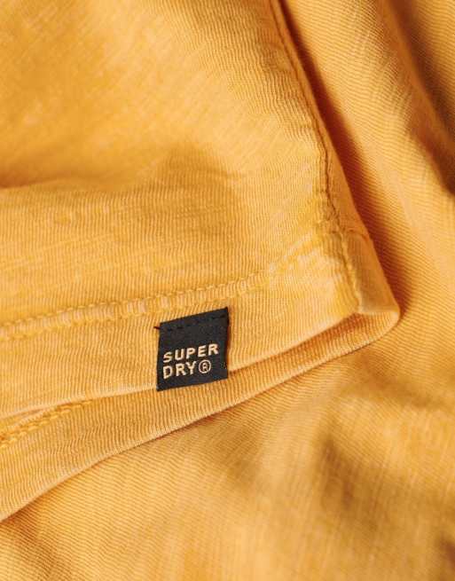 Superdry - T-shirt effet flammé à col V et manches courtes - Jaune ocre désert, 2 de 5