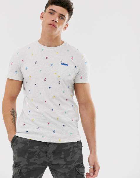Superdry - T-shirt grigia con tasca con stampa di palme - view 1