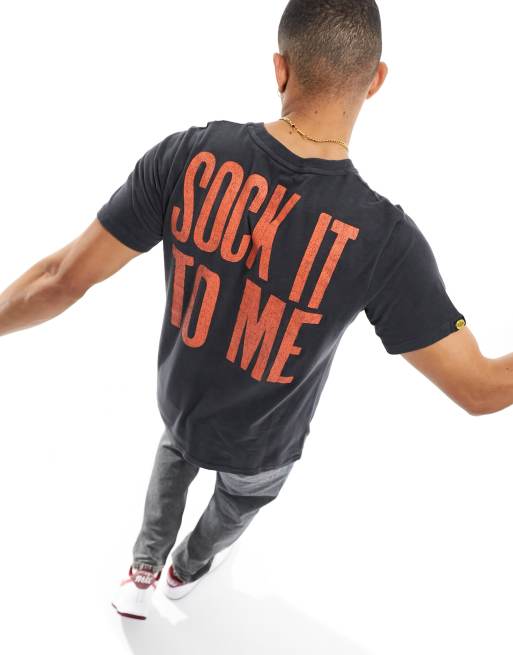 Superdry - T-shirt motif groupe de musique style années 70 - Noir flammé délavé