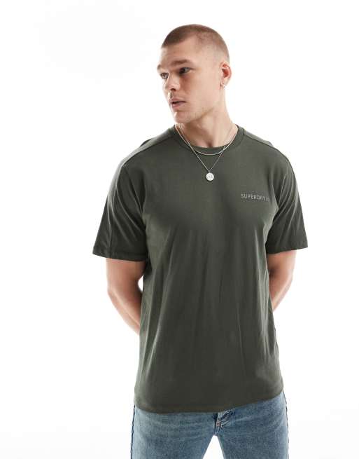 Superdry - T-shirt technique décontracté - Vert mousse foncé