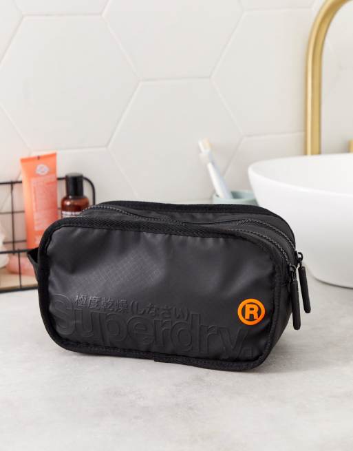 Superdry Tarp wash bag in black ASOS