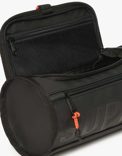 Superdry Tarp wash bag in black ASOS