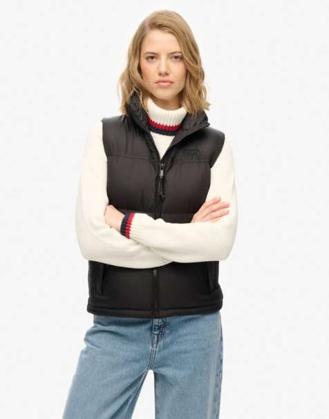 Superdry Tech padded gilet in black/black - view 1