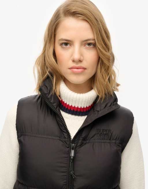 Superdry – Tech – Wattierte Weste in Schwarz/Schwarz, 3 von 5