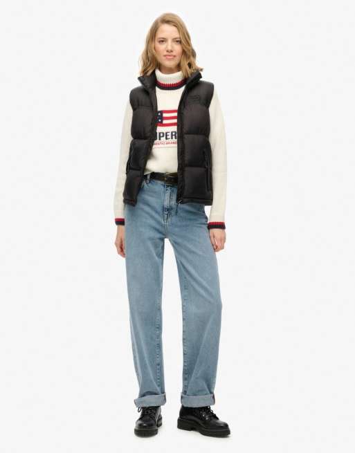 Superdry – Tech – Wattierte Weste in Schwarz/Schwarz, 4 von 5
