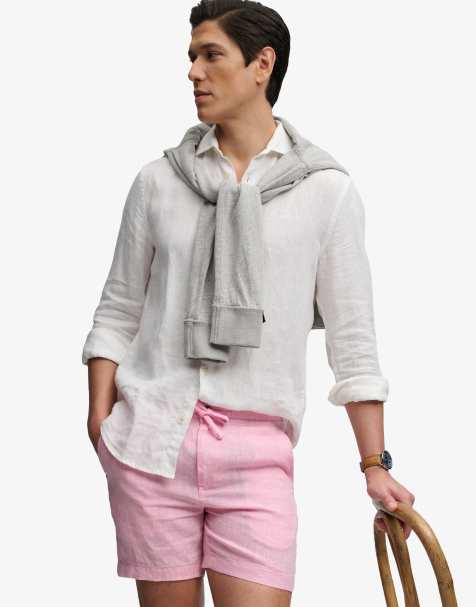 Superdry – The Merchant Store – Shorts aus Leinen-Chambray in Rosa - view 1