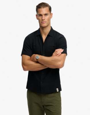 Superdry Herren Schwarz Hemd Merchant - Bild 4