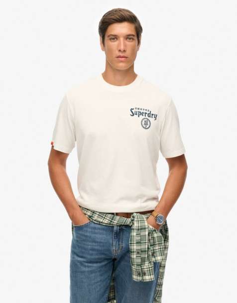 Superdry Tokyo narrative loose t-shirt in bone white - view 1