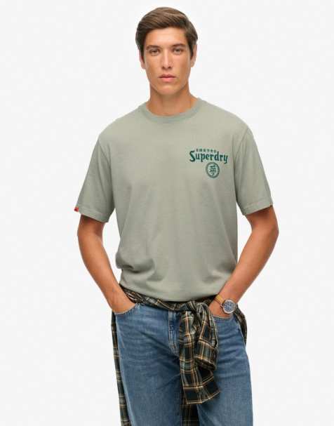 Superdry Tokyo narrative loose t-shirt in slate grey