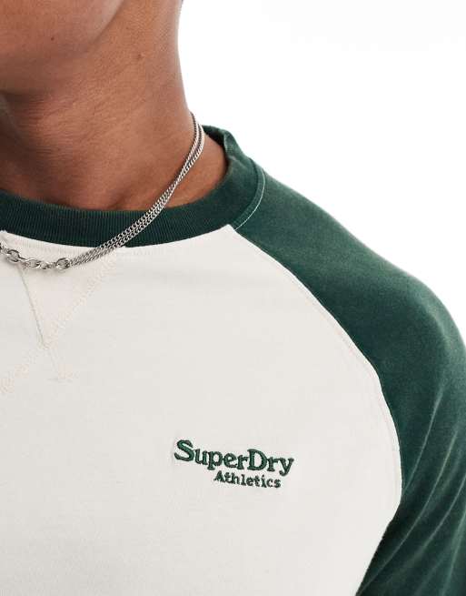 Tee-shirt Superdry Sport Technique Noir Et Vert - Taille L, Coupe Athlétique, Manches Courtes, Occasion Très Bon État